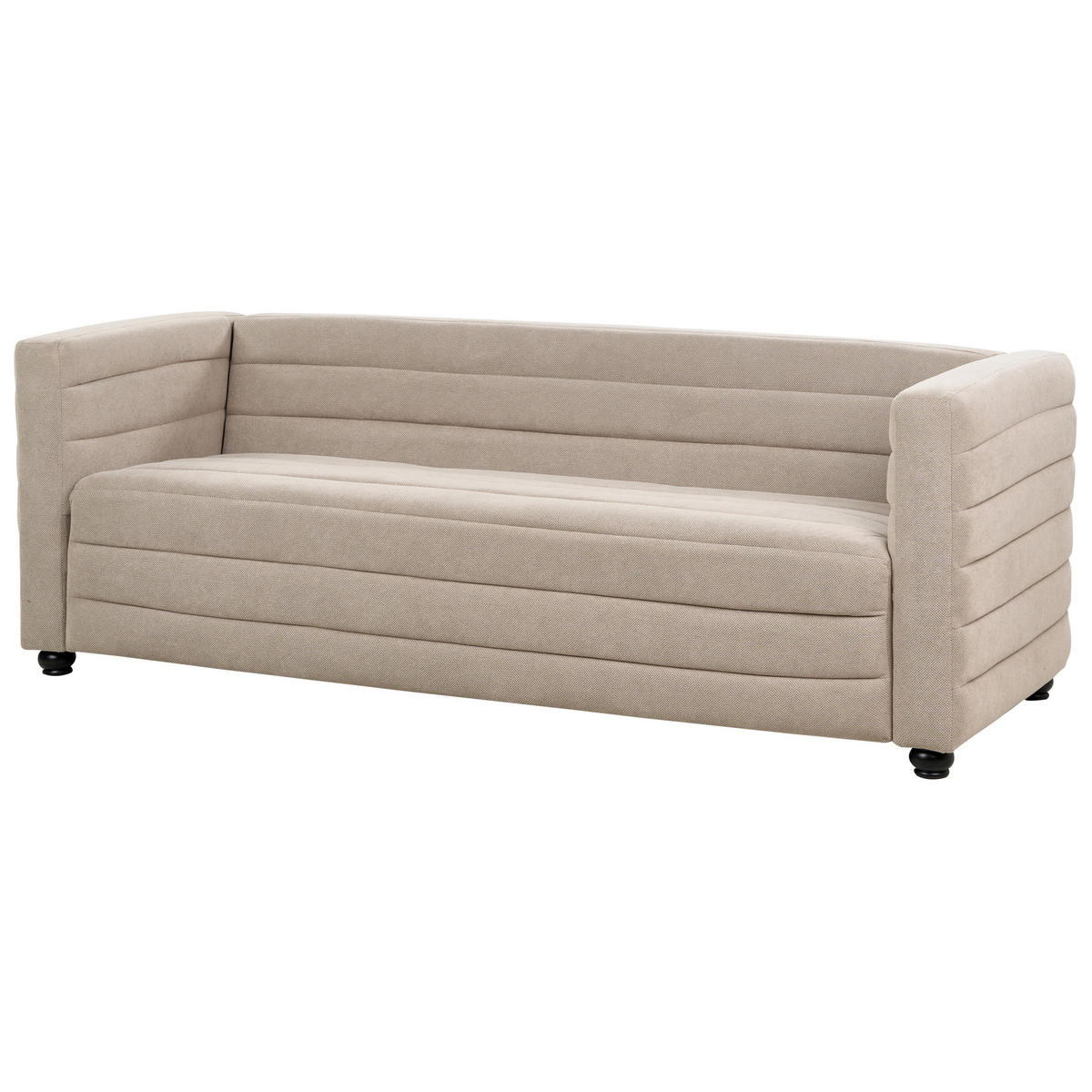 3-SITZER-SOFA Stoff taupe Hofn - Beige/Schwarz, Textil (214/72/79cm) - Beliani