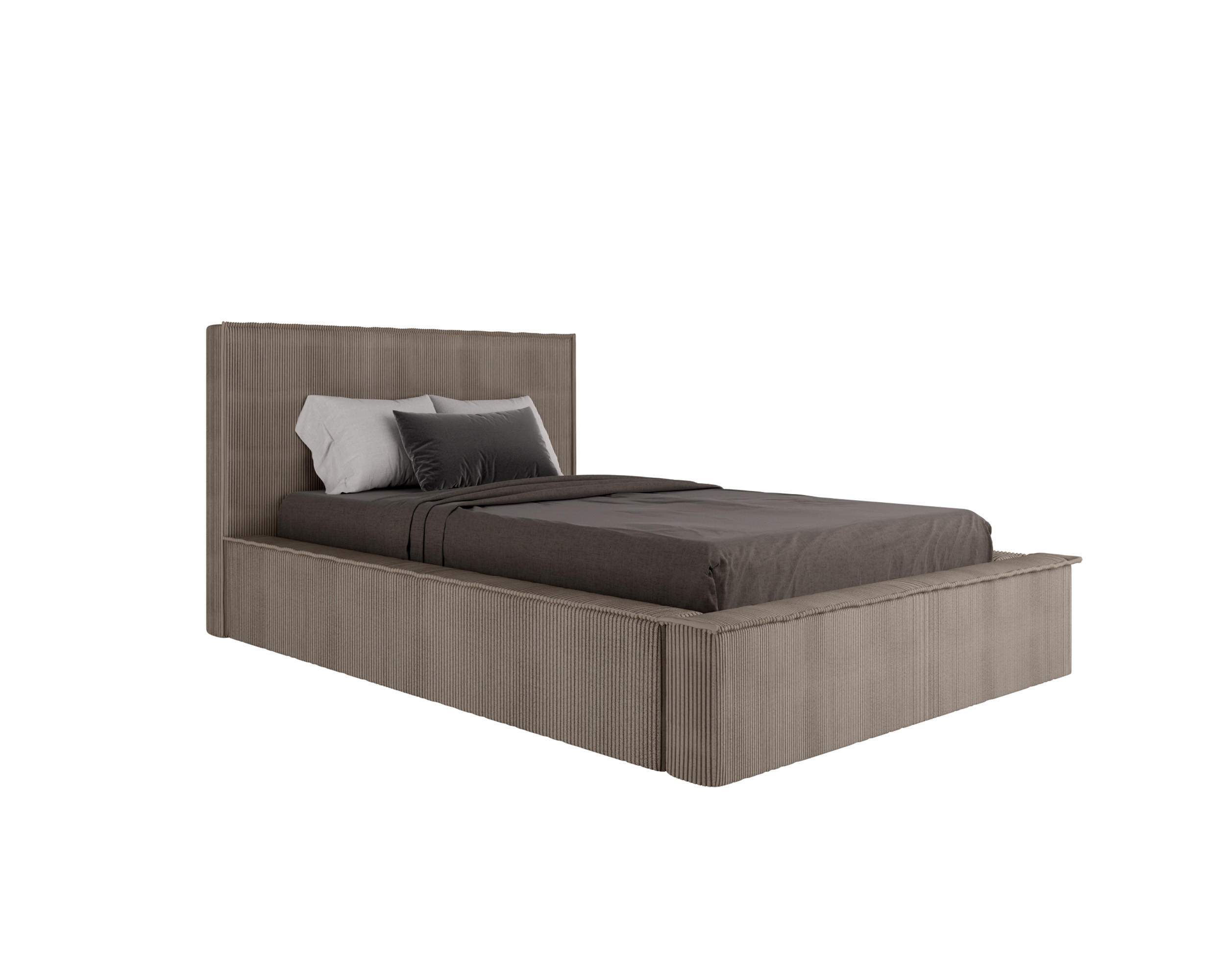 POLSTERBETT SANA 120x200cm, ohne Matratze, cappuccino - Cappuccino, Holz (120/200cm) - Homesy
