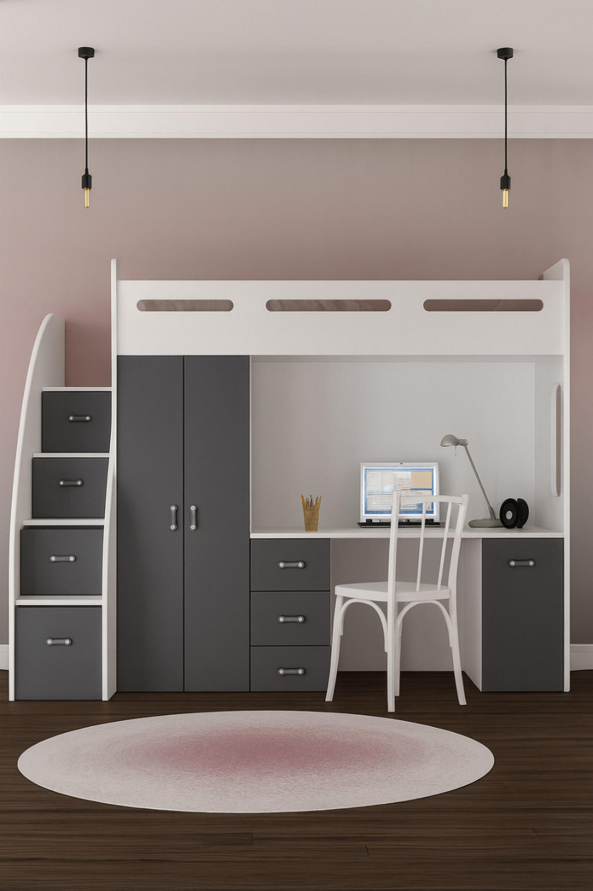 KINDERBETT Zuzia plus grau - Grau, Holzwerkstoff - roe furniture