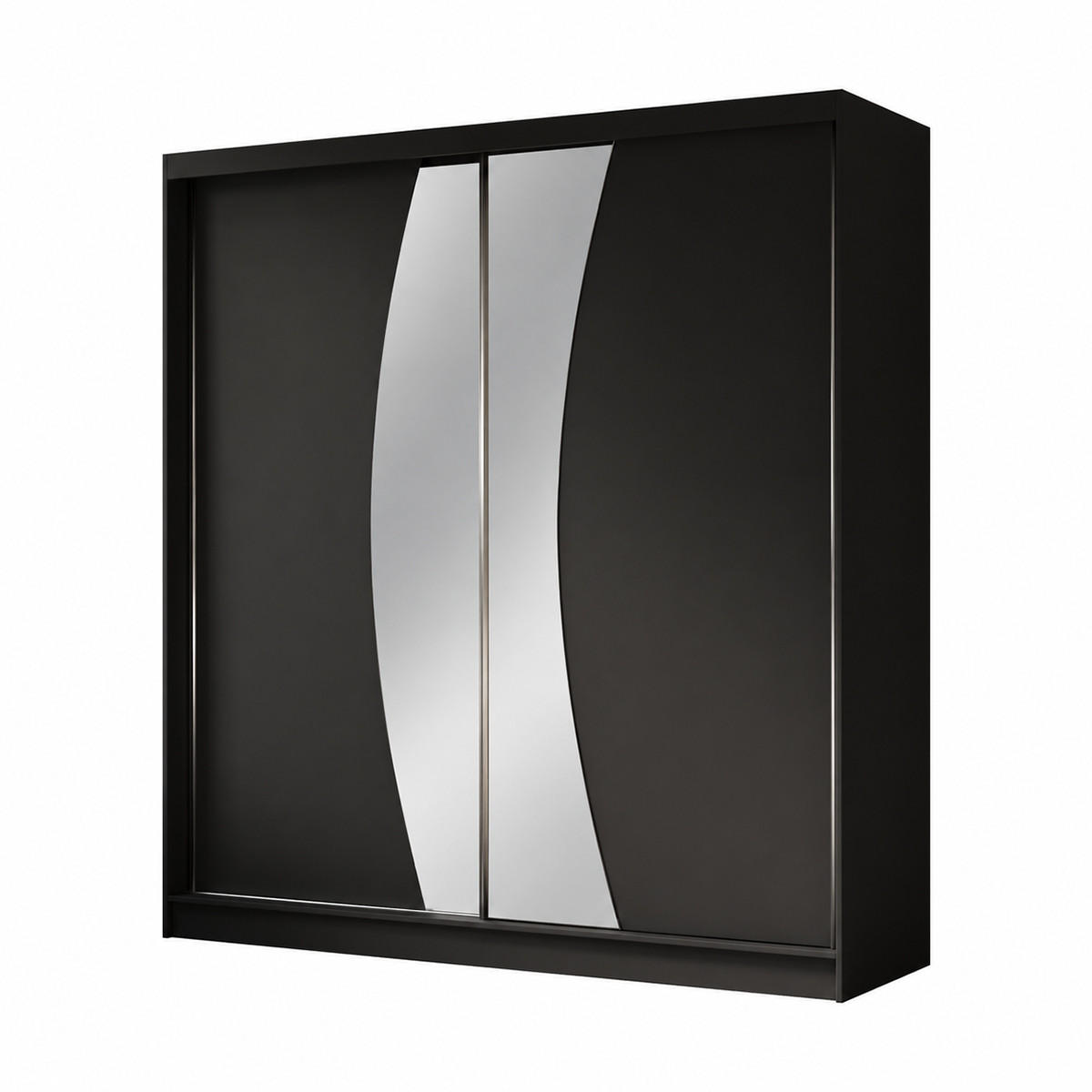 KS Home Concept Kleiderschrank Schwarz 200x216x61 cm