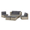 LOUNGEGARNITUR Salou grau - Grau, Kunststoff - Juskys