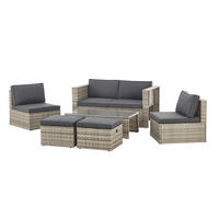 LOUNGEGARNITUR Salou grau - Grau, Kunststoff - Juskys