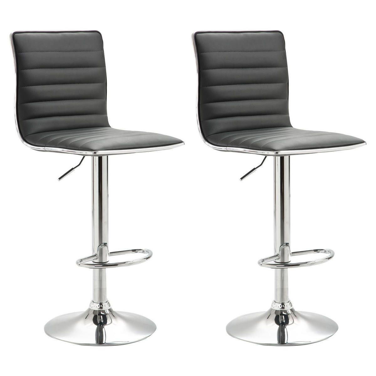 BARHOCKER ROCA 2ER-SET - Grau, Textil/Metall (40/114/47cm) - IDIMEX