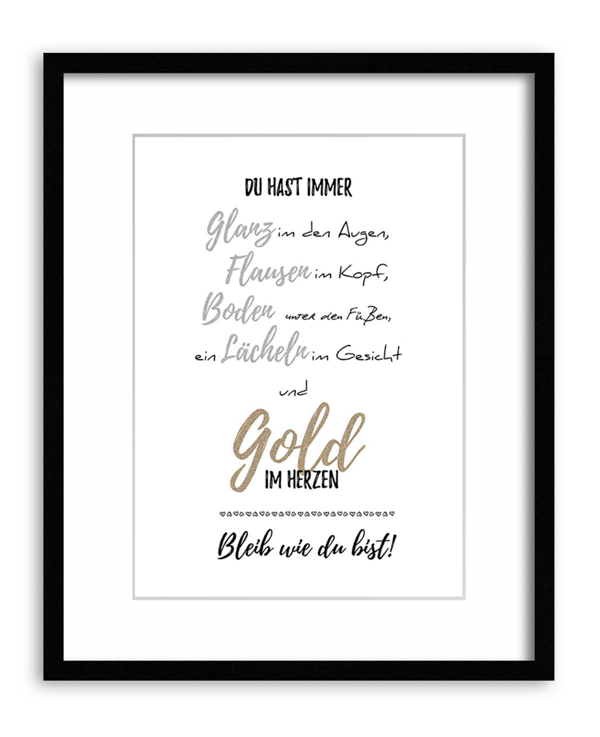POSTER DIN A4 21x29,7 cm Spruch Typografie Gold Silber - Silberfarben, Papier (21/29.7/2cm) - artissimo