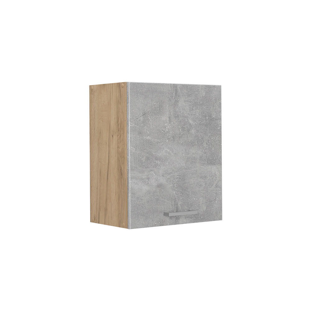 HÄNGESCHRANK R-Line, Beton/Goldkraft Eiche, 50 cm - Eichefarben/Grau, Holzwerkstoff (50/60/31cm) - Vicco