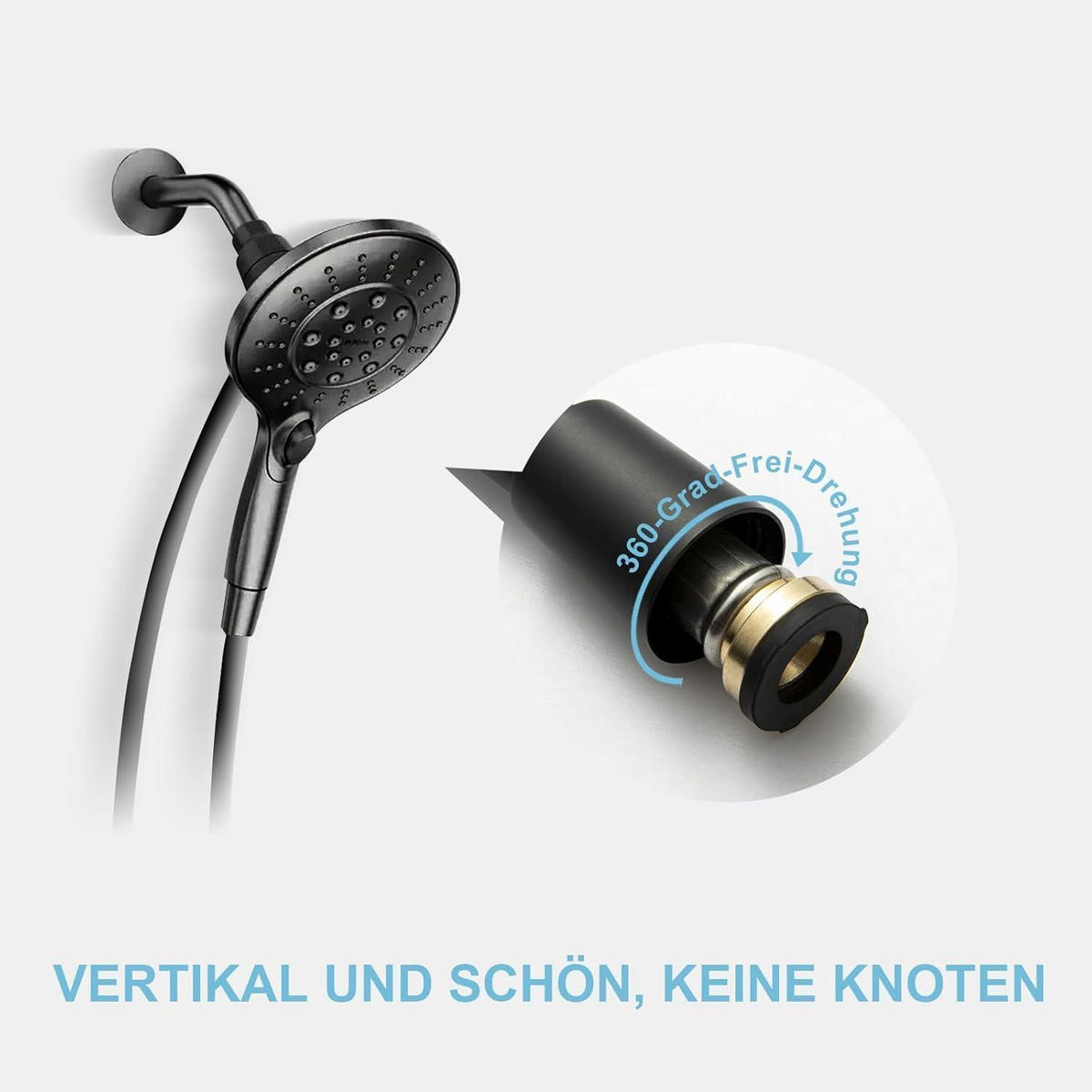 BRAUSESCHLAUCH 2,5 m mattschwarz - Schwarz, Kunststoff (1.4/1.4/250cm)