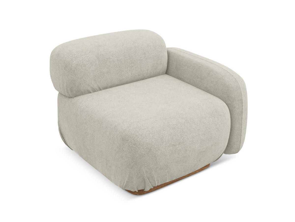 SOFAELEMENT Rechts Bouclé Stoff Beige - Beige/Creme, Holz/Textil (95/73/95cm) - Makamii
