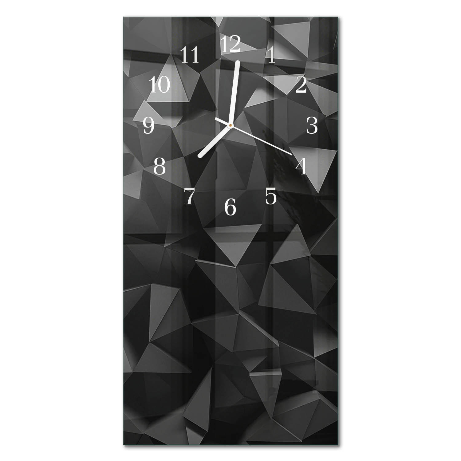 WANDUHR 30x60 cm - Blumenkunst - Schwarz, Glas (30/60/0.4cm) - TULUP