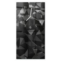 WANDUHR 30x60 cm - Blumenkunst - Schwarz, Glas (30/60/0.4cm) - TULUP