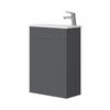 WASCHTISCHKOMBI Amadeo, Anthrazit/Weiß, 2 Teile, mit Waschbecken - Anthrazit, Holzwerkstoff (50/70/25cm) - Vicco