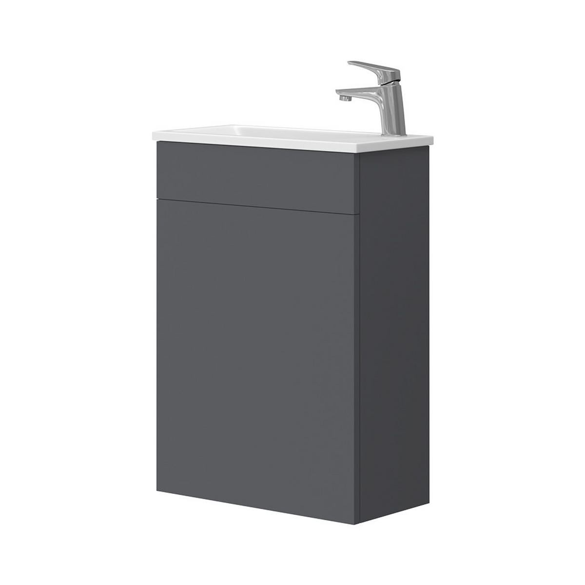 WASCHTISCHKOMBI Amadeo, Anthrazit/Weiß, 2 Teile, mit Waschbecken - Anthrazit, Holzwerkstoff (50/70/25cm) - Vicco