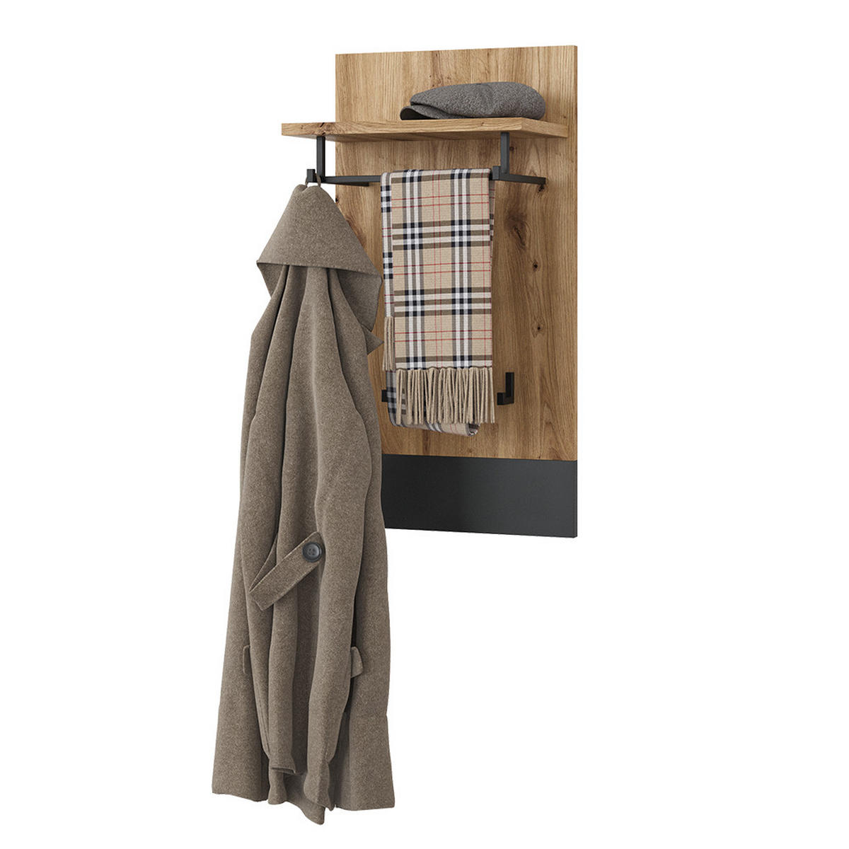 NÁSTĚNNÝ VĚŠÁK Selena Antracit - antracitová/dub artisan, kompozitní dřevo (44/83/25.6cm) - Vicco