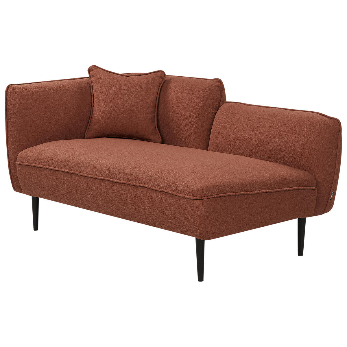 ČALOUNĚNÉ LEHÁTKO CHAISE LONGUE LEVOSTRANNÉ Bouclé Tmavě červené Chevannes - černá/tmavě červená, textil (138/74/77cm) - Beliani