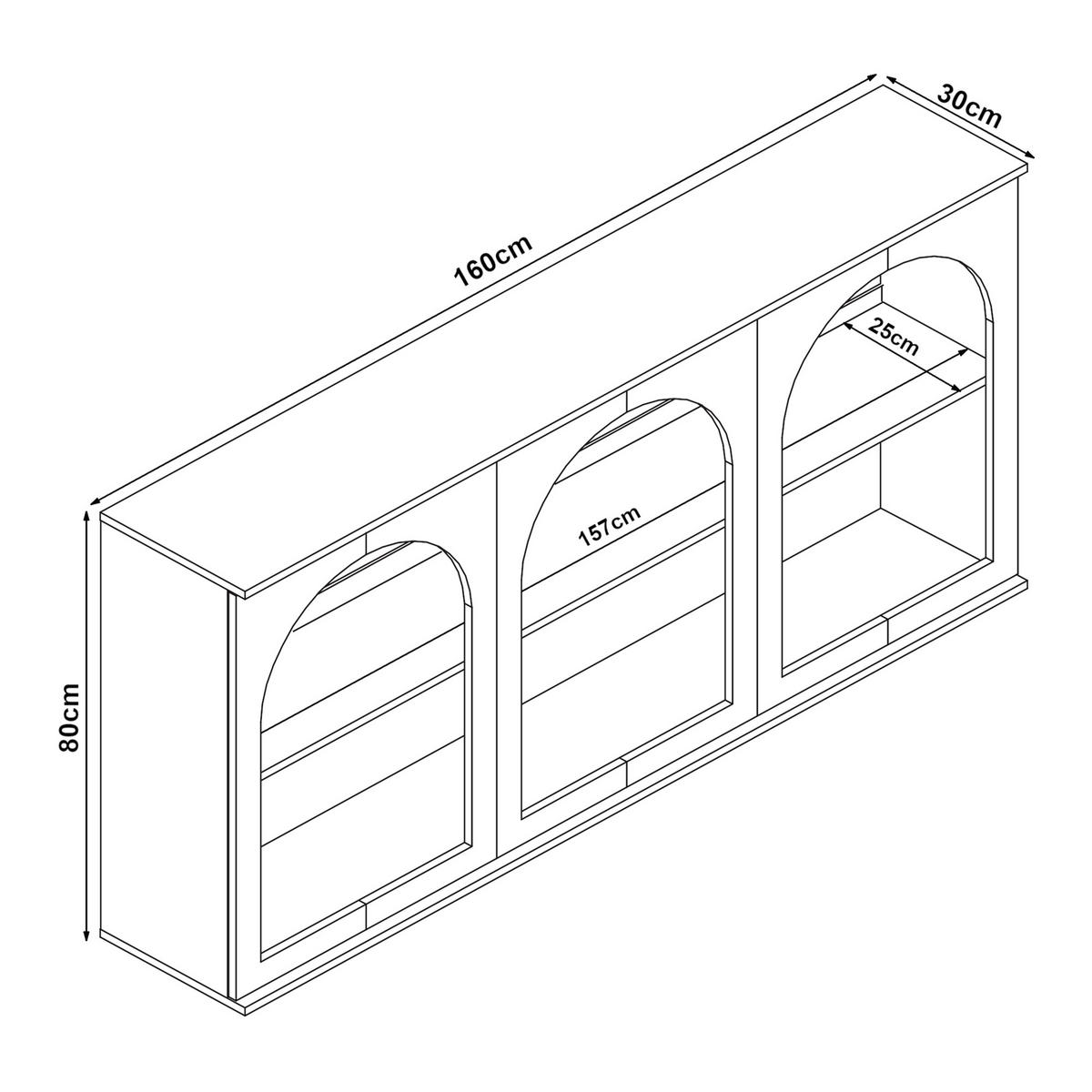 PŘÍSTĚNNÝ STOLEK Trorhun - bílá, kompozitní dřevo (30/80/160cm) - [en.casa]