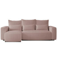 ECKSOFA Travis mit Bettkasten und Schlaffunktion, L-Form, Boucle, Universal - Altrosa, Holzwerkstoff (248/148cm) - 4ALL HOME