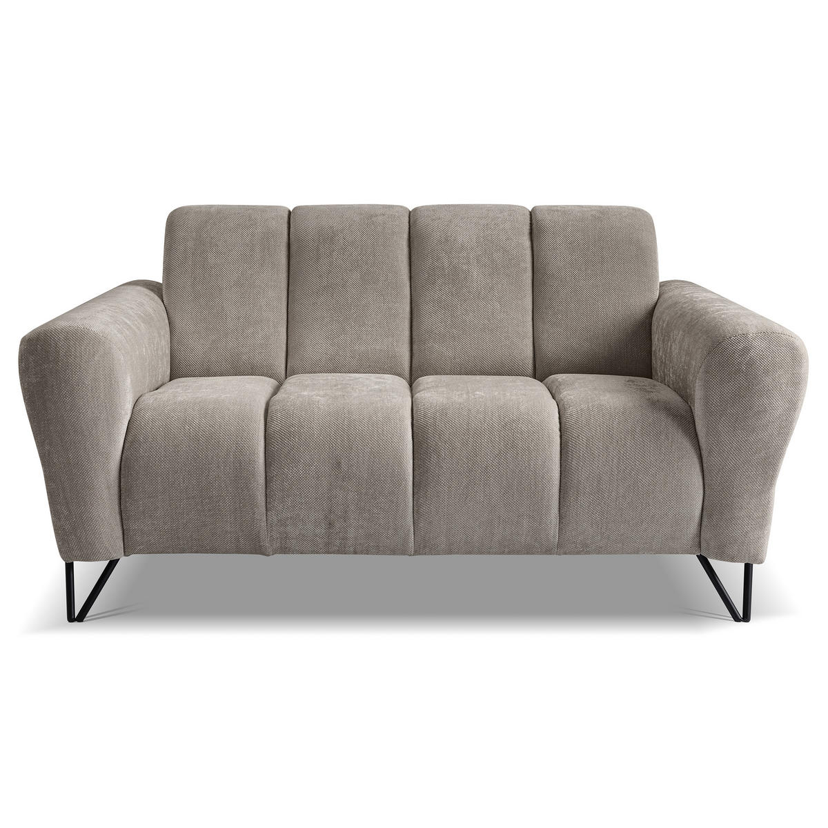 2-SITZER SOFA Volare ohne Schlaffunktion Hellbraun - Hellbraun/Schwarz, Textil/Metall (160/83/98cm) - Beautysofa