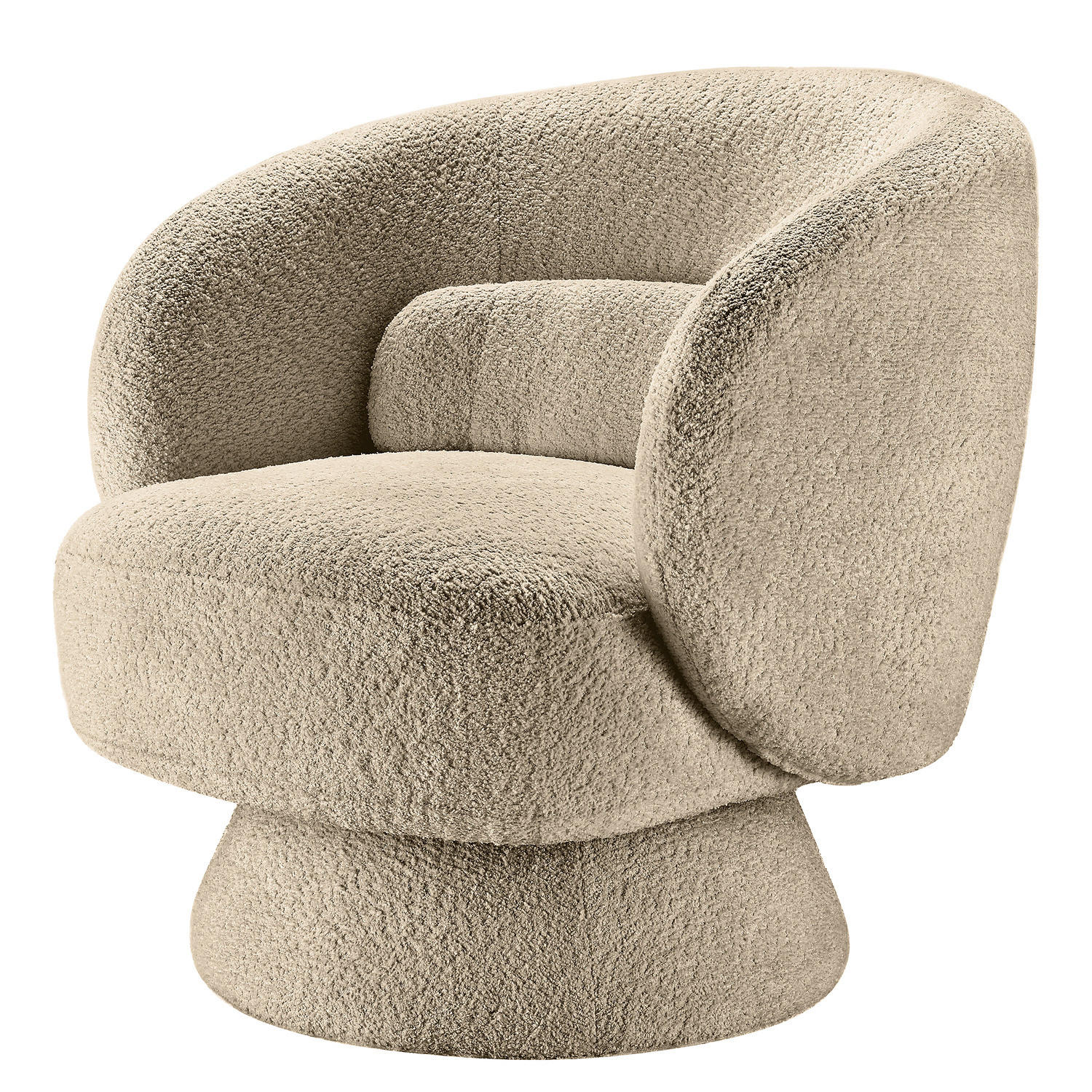 DREHBARER LOUNGESESSEL - Massivholz / Textil - Taupe, Textil (78/71/76cm) - home24