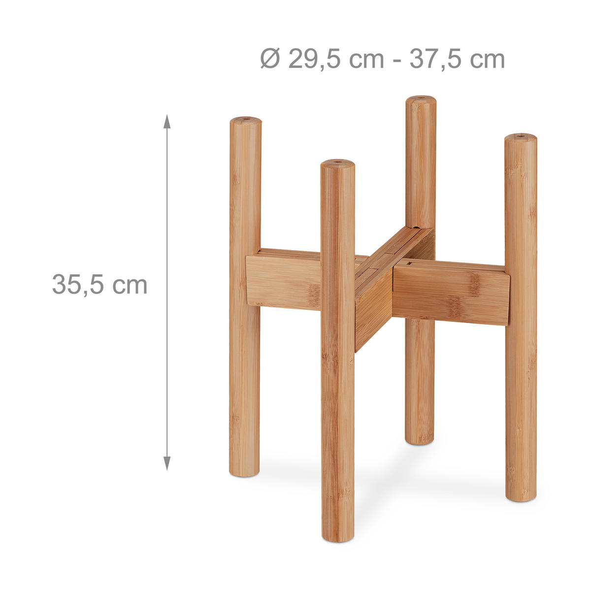 2XPFLANZENSTÄNDER - Hellbraun, Holz (37.5/35.5/37.5cm) - Relaxdays