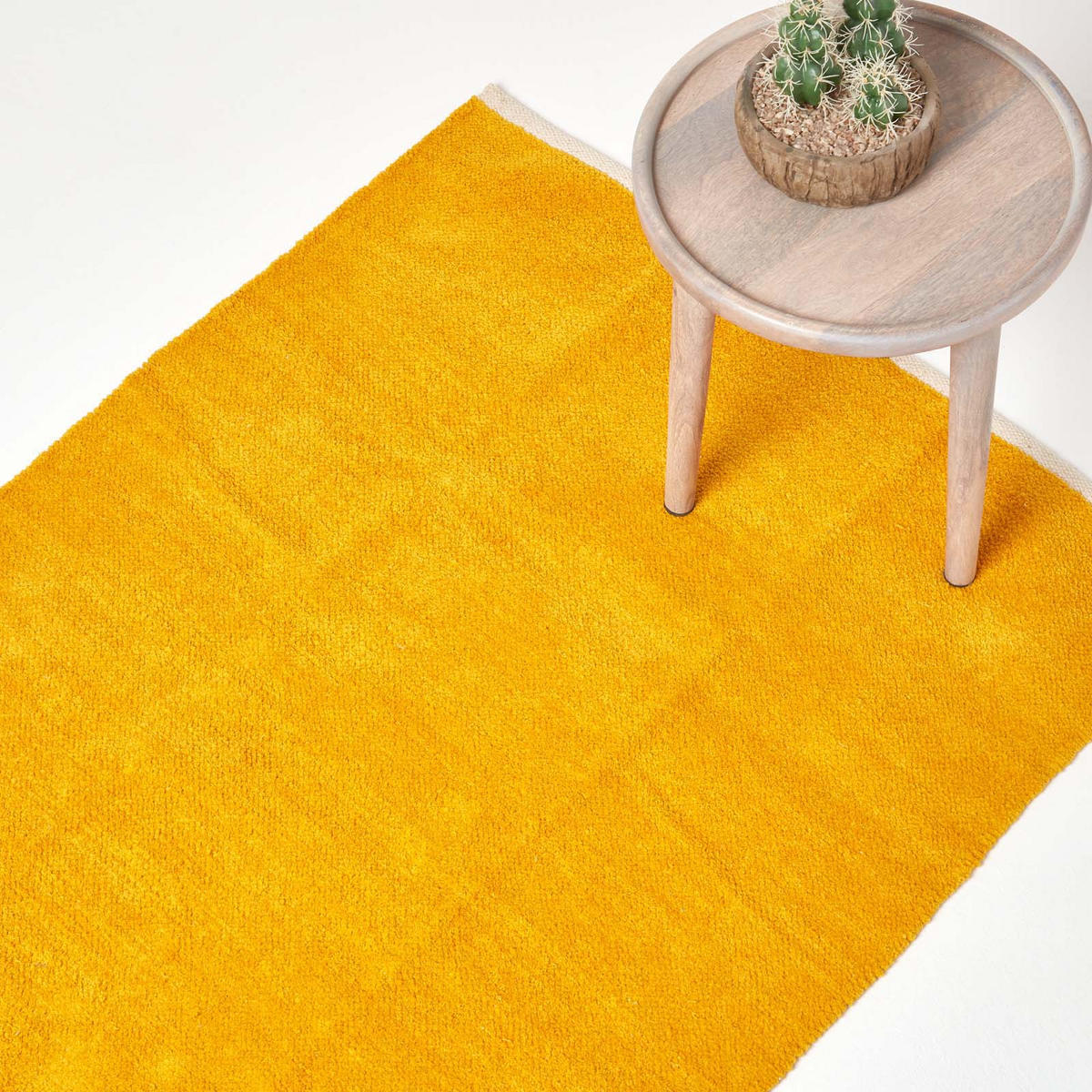 HANDWEBTEPPICH Chenille 110/170 cm - Currygelb, Textil (110/170cm) - Homescapes