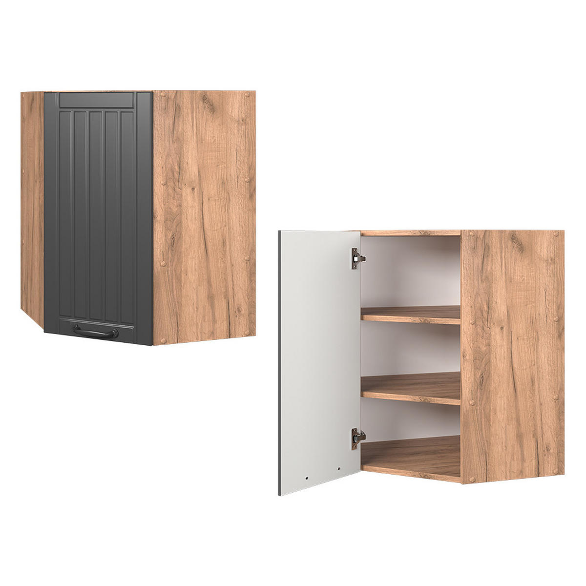 ROHOVÝ VĚŠÁK NA STĚNU Fame-Line Tmavě šedá 57 cm - medově dubová/tmavě šedá, kompozitní dřevo (57/72/34.1cm) - Vicco