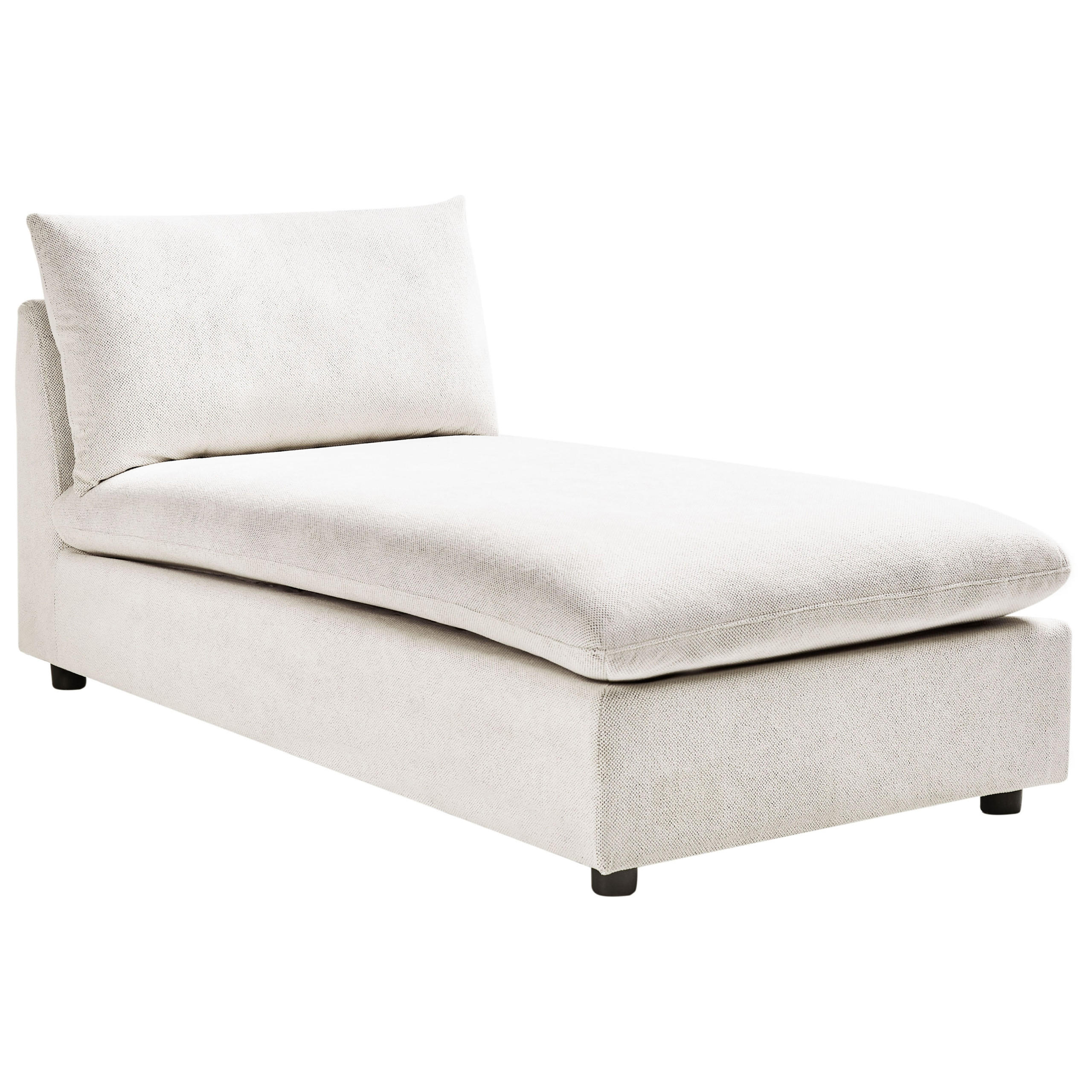 CHAISELONGUE Stoff Cremeweiß Vizille - Creme/Schwarz, Textil (80/60/160cm) - Beliani