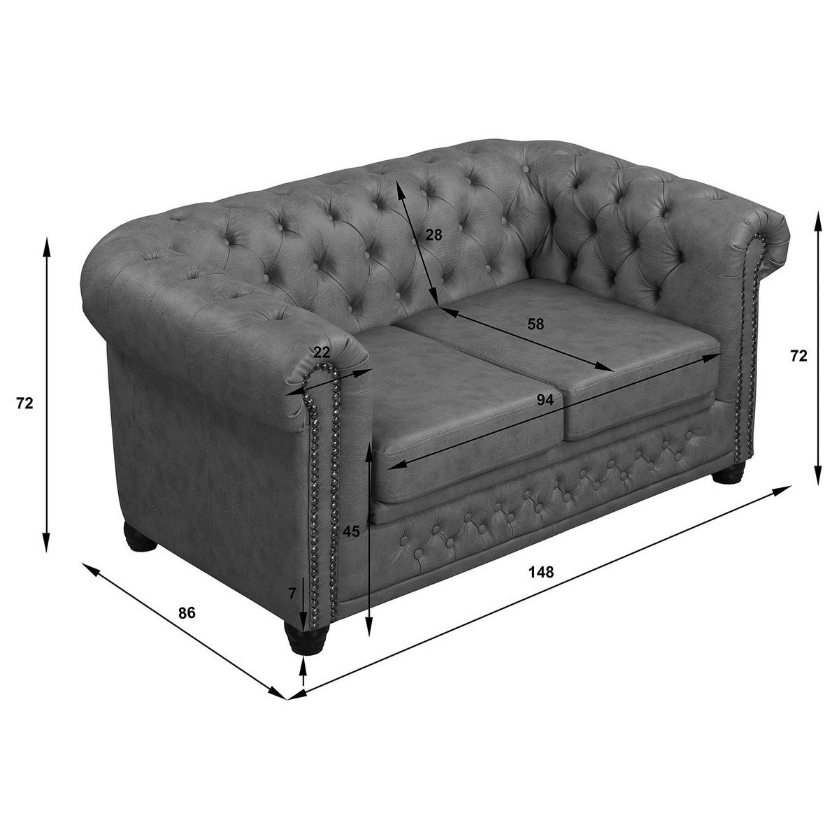 2-SITZER SOFA - Bordeaux/Buchefarben, Kunststoff/Buchenholz (148/72/86cm) - home24