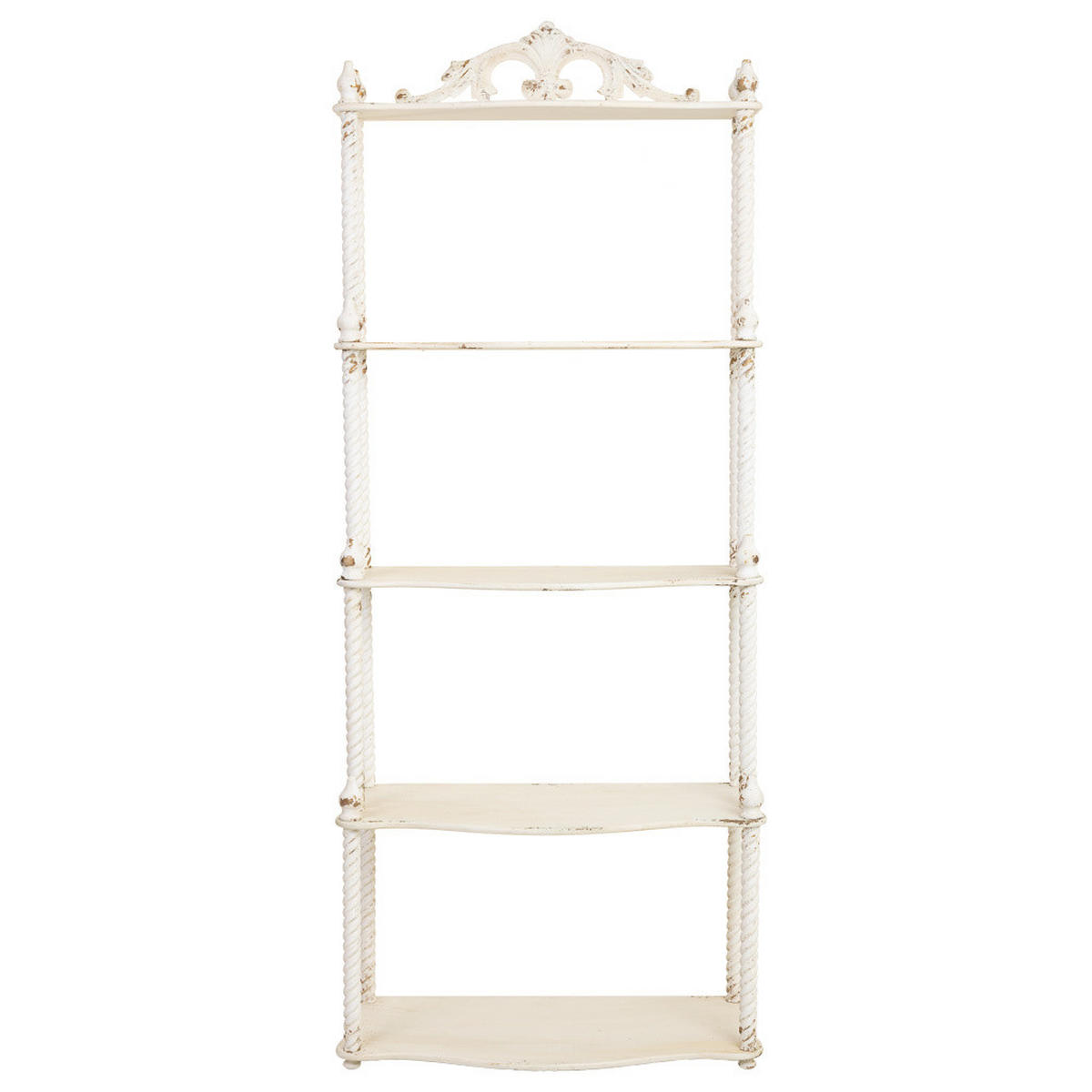 REGAL aus Holz mit 5 böden im Antik-Finish 78x39x193 - Weiß, Holz (79/193/39cm) - Wanderlust