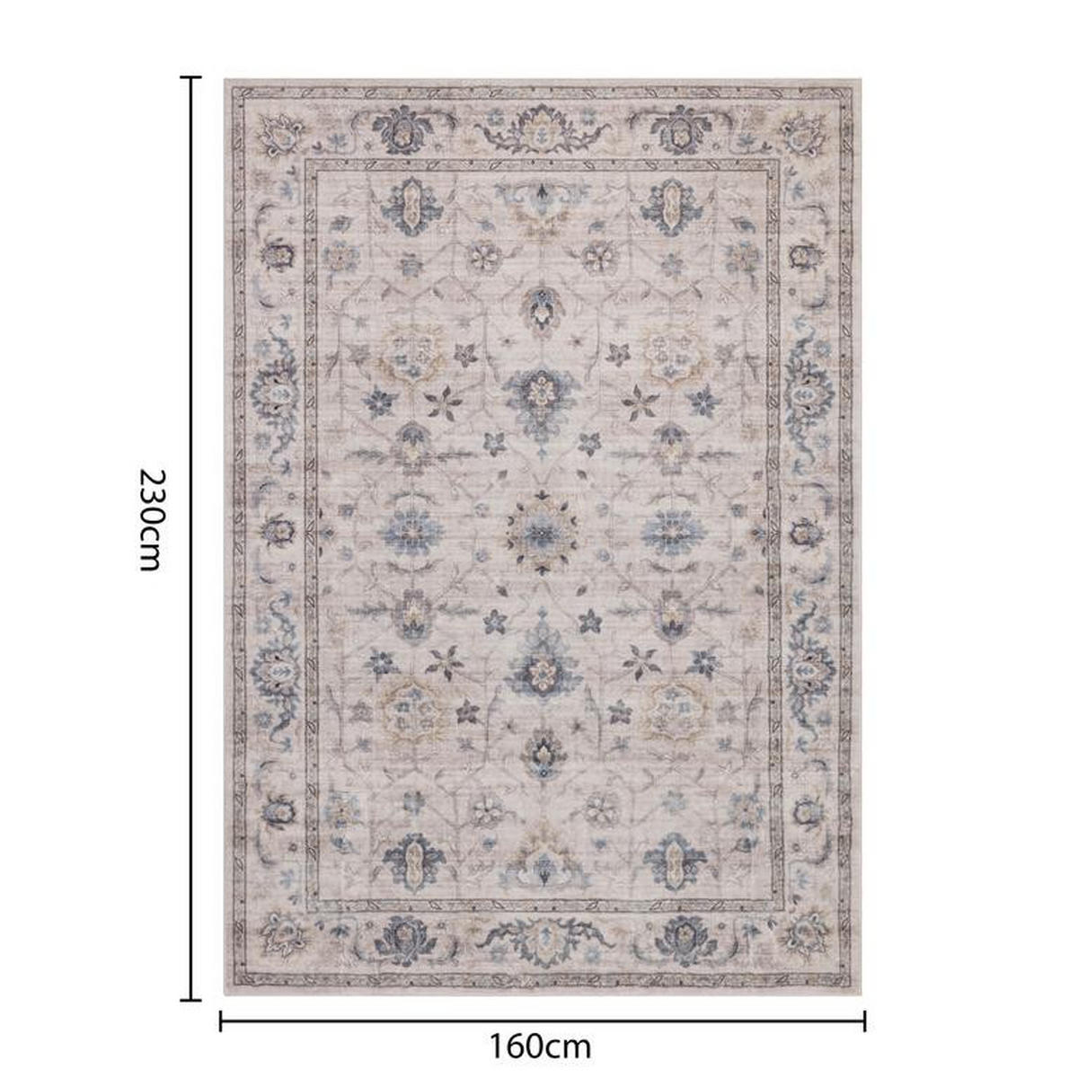 DESIGNTEPPICH Aria Beige/Blau 200x290 cm - Multicolor, Textil (200/290cm) - Vercai Rugs