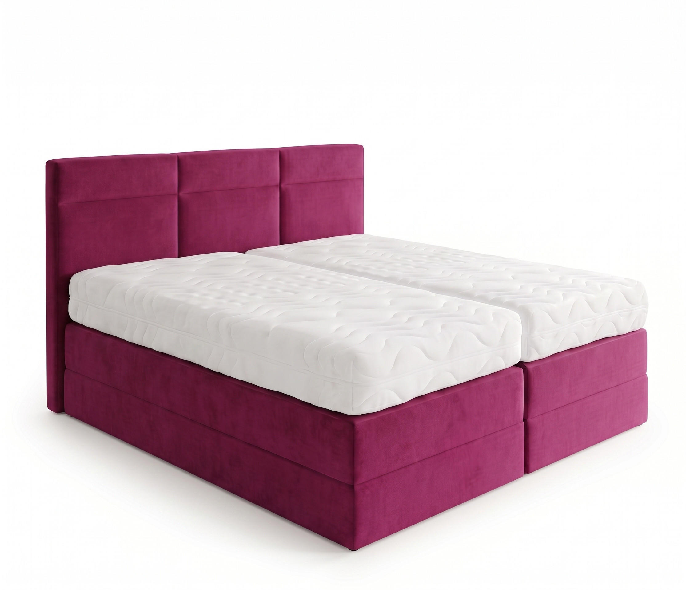 BOXBETT H3 Matratze 200x200 cm Bordeaux-rot - Rot, Textil (200/200cm) - Home Collective