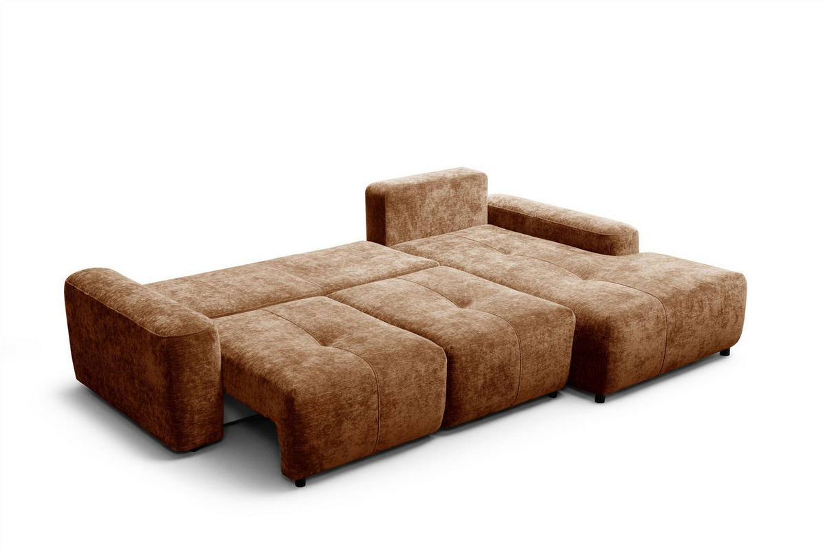 ECKSOFA Argos In Vibe - Rotbraun, Holzwerkstoff/Textil (267/170cm) - Fun Möbel