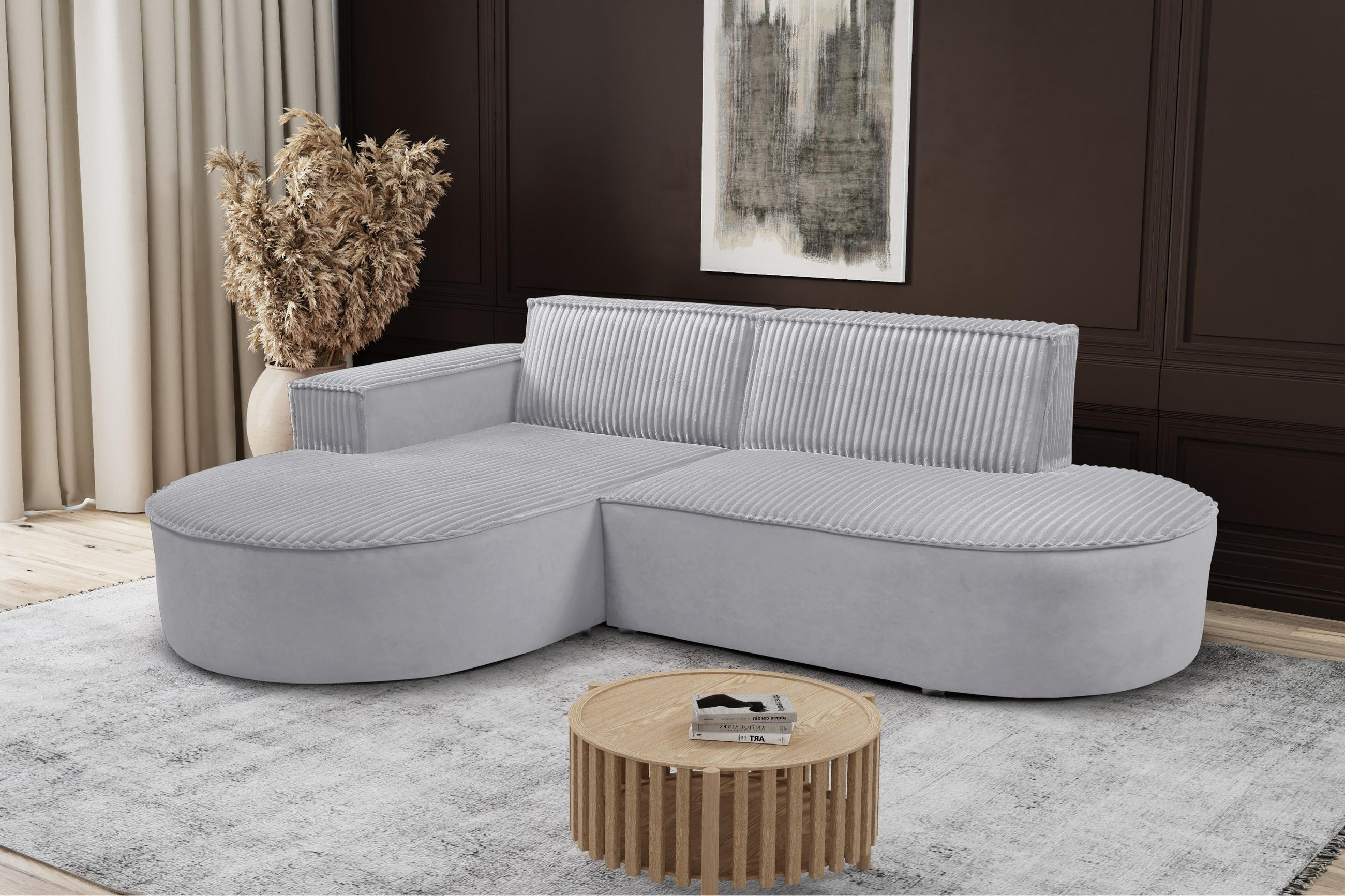 ECKSOFA L-förmiges Modena Soft Hellgrau Links - Hellgrau, Holz (165/236cm) - Kaiser Möbel