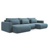 WOHNLANDSCHAFT Strukturstoff Stoff Blau - Blau/Schwarz, Kunststoff/Textil (340/82/149cm) - Makamii