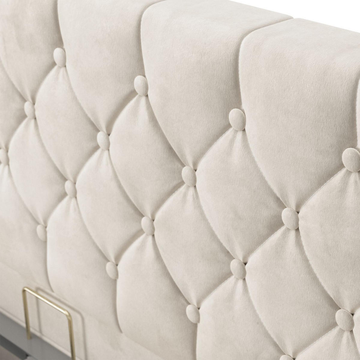 POLSTERBETT Nizza beige 180x200 cm mit Matratze - Beige, Holzwerkstoff (180/200cm) - Juskys
