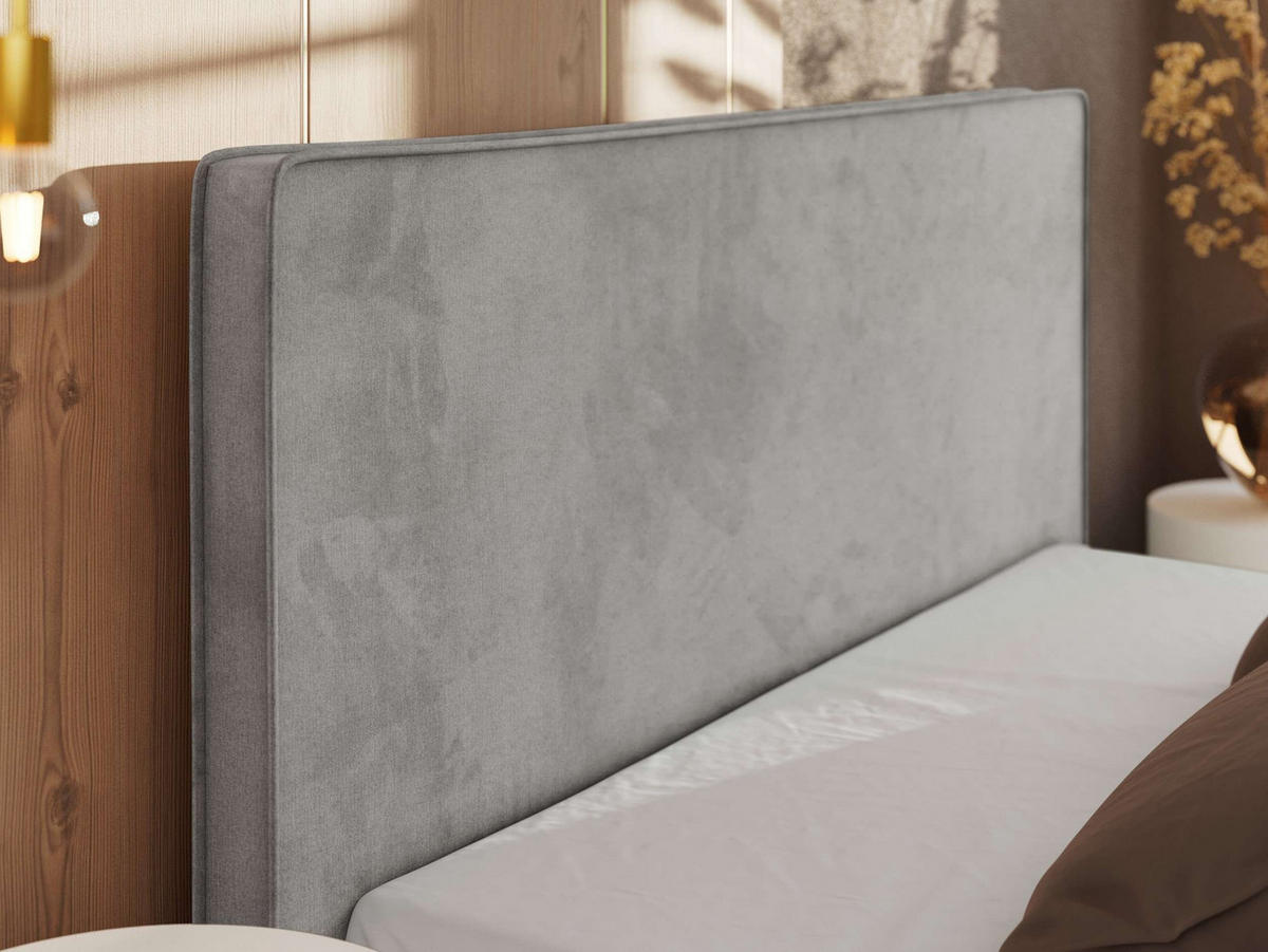ČALÚNENÁ POSTEĽ CORIVO CLASSIC 200/200 - Svetlosivá Samet - Matrac Foam - čierna/svetlosivá, textil/plast (200/200cm) - MKS