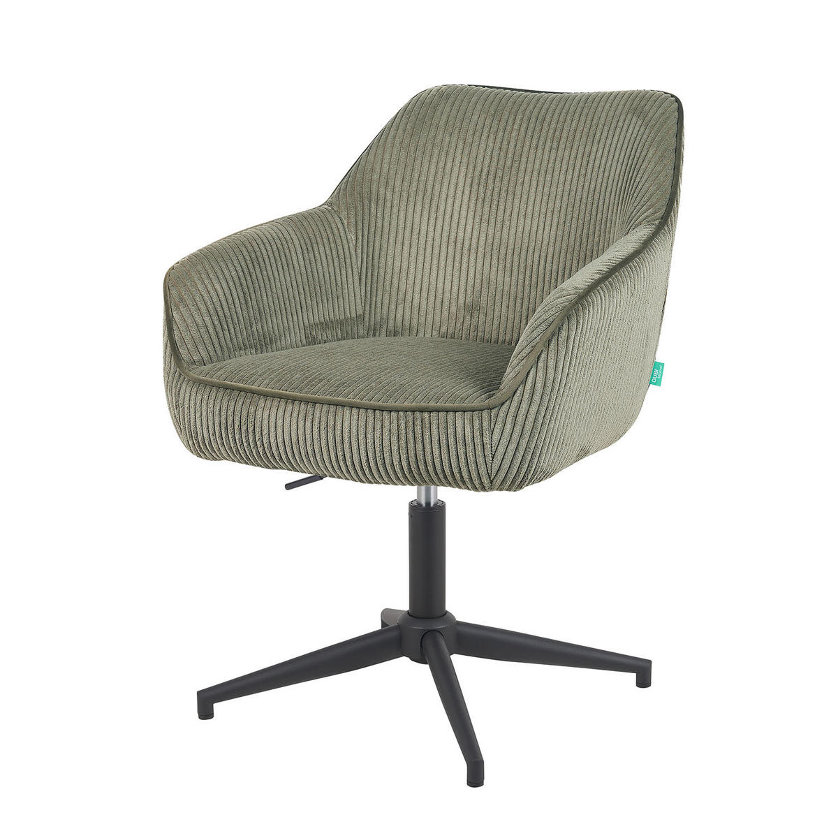 BÜROSTUHL Mika-Caro - Schwarz/Grün, Textil/Metall (60/79/61cm) - DUBI Möbel
