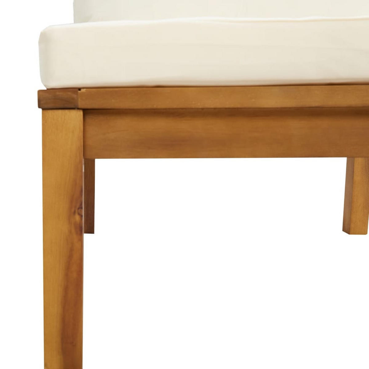 GARTEN-LOUNGE-SET 11Er Set Mit Creme Kissen Massivholz Akazie - Creme, Holz - vidaXL