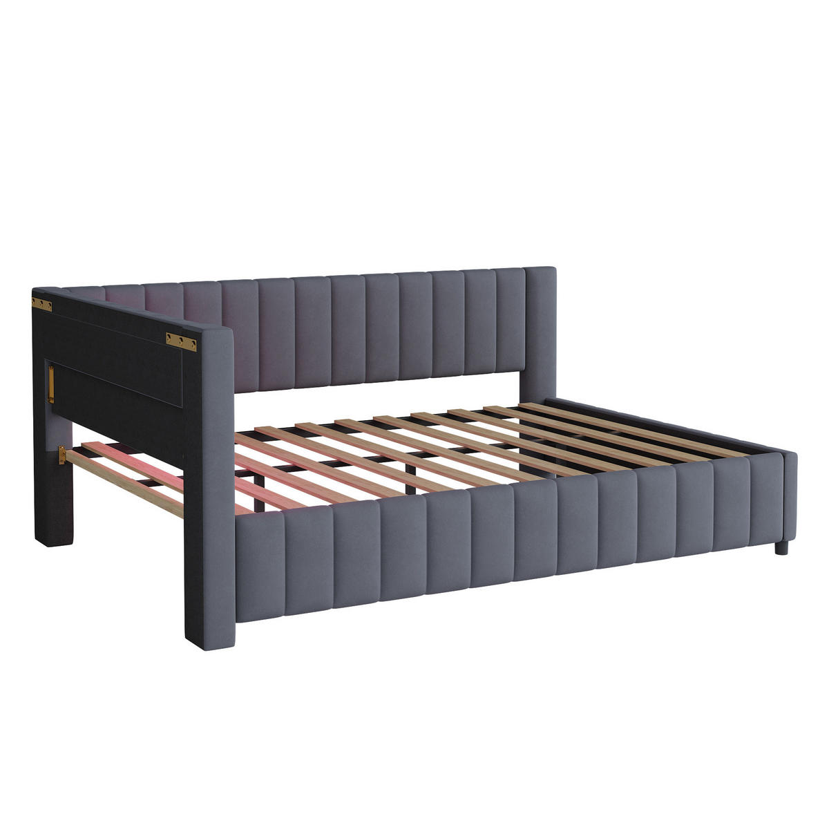 POLSTERBETT 140/200 cm Grau mit LED-Beleuchtung und USB-Anschluss - Grau, Textil (140/200cm) - Flora Grace