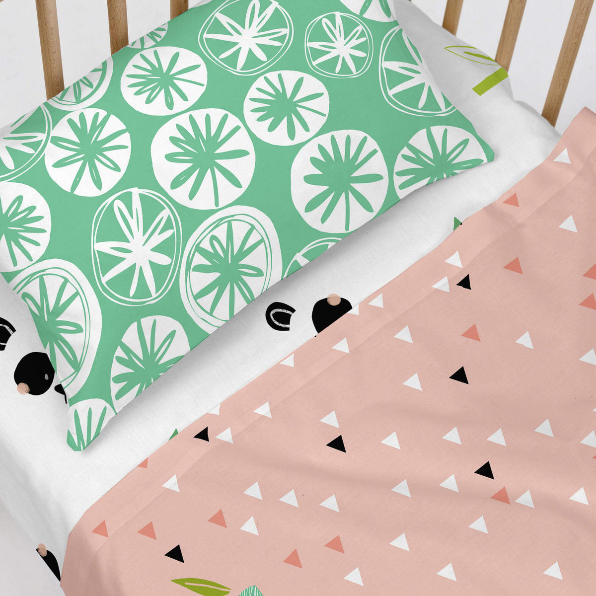 SPANNBETTTUCH panda garden 60x120x14 cm (kinderbett) mehrfarbig - Multicolor, Textil (60/120cm) - Happy Friday
