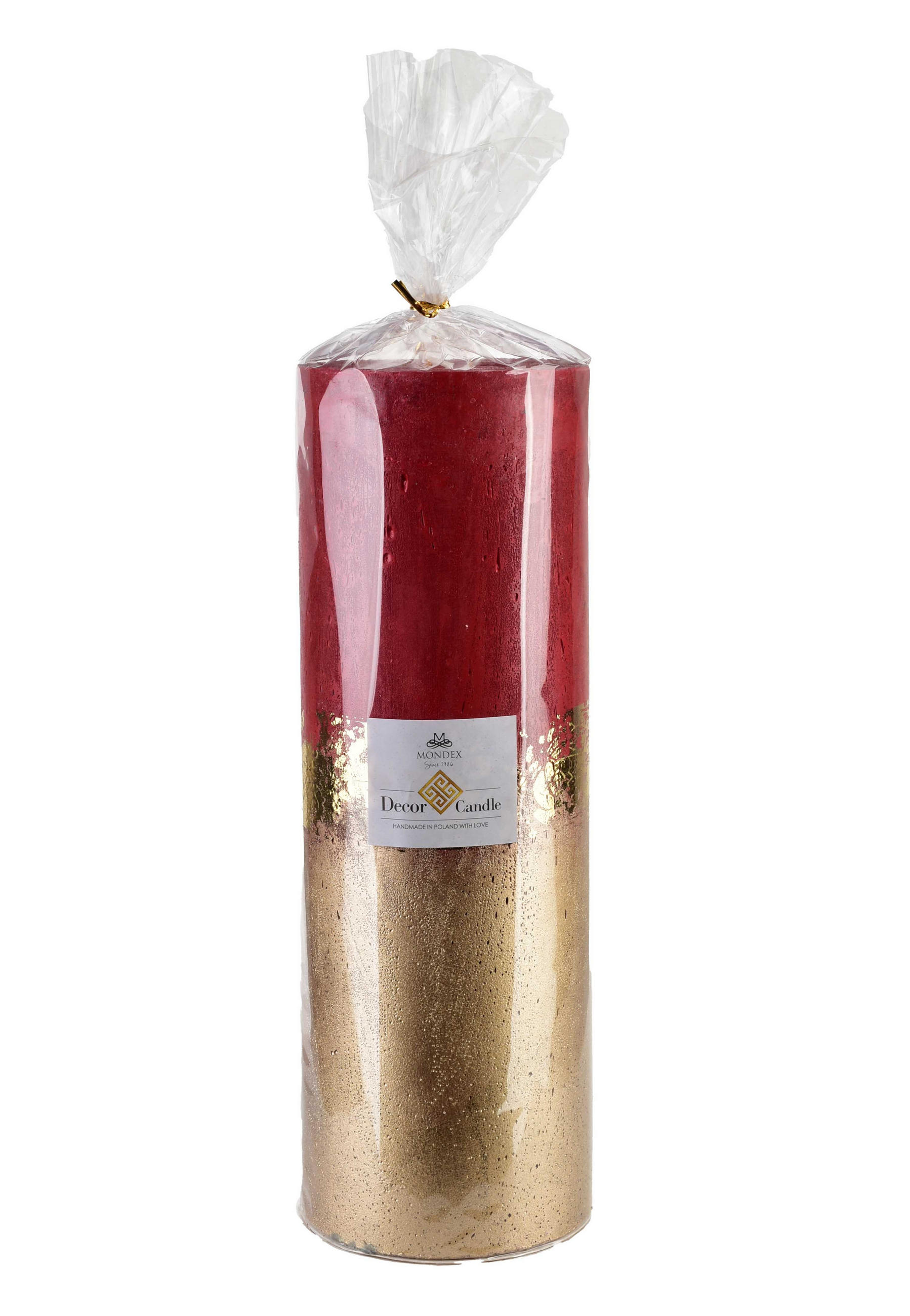 KERZE Ombre Rot 12/12/36 cm Naturmaterial - Rot, Naturmaterialien (36cm) - Mondex