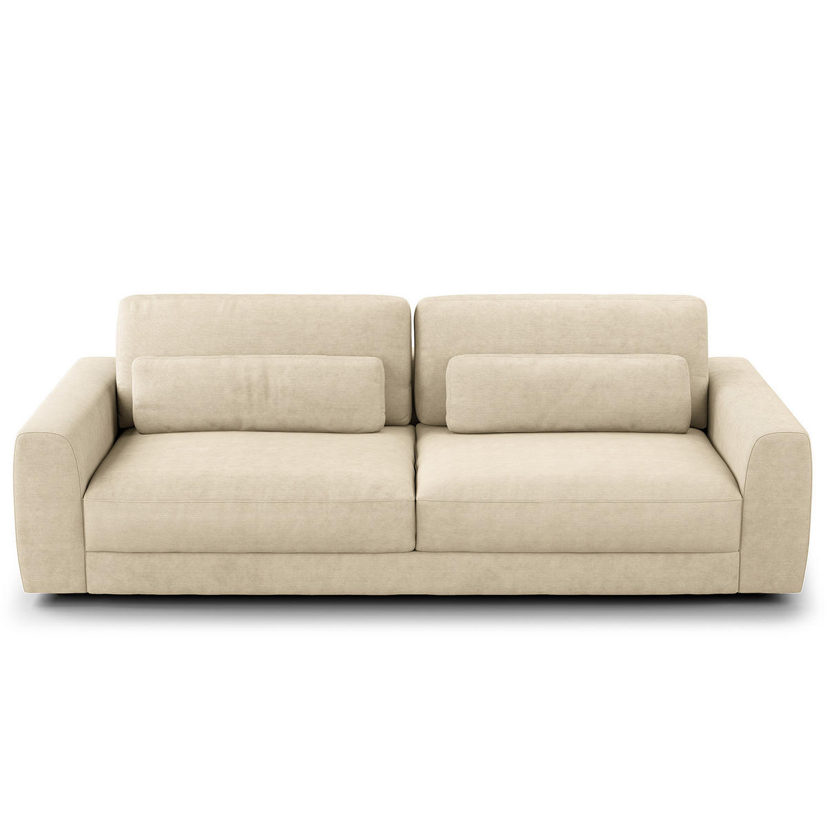 3-SITZER SOFA - Beige/Schwarz, Kunststoff/Textil (252/80/117cm) - home24