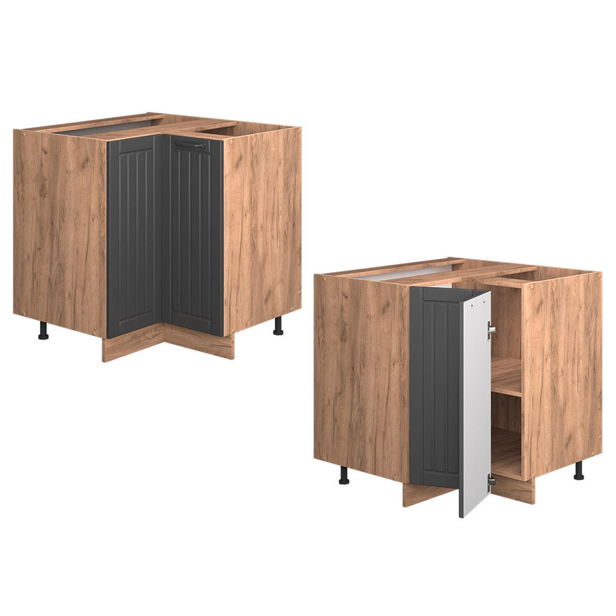 Honigeiche/Dunkelgrau, Holzwerkstoff (80.5/82/60cm) - Vicco