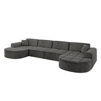 WOHNLANDSCHAFT TARO-U2 - 388x171x79,5 cm Dunkelgrau - Dunkelgrau, Holzwerkstoff/Textil (388/79.5/171cm) - ALTDECOR