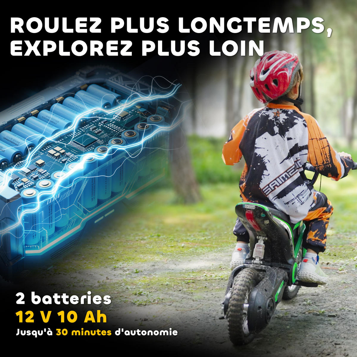 ELEKTRO-MOTORRAD DE-13117 8-16 km/h Grün - Grün, Kunststoff (119/64/76.5cm) - ComfortXL