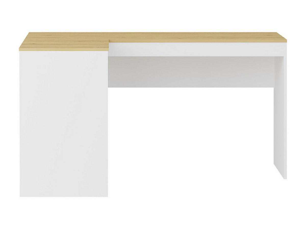 SCHREIBTISCH mit Stauraum - Weiß & Holzfarben - RIDOVA - Naturfarben, Holz (90/140/75cm) - Vente-Unique