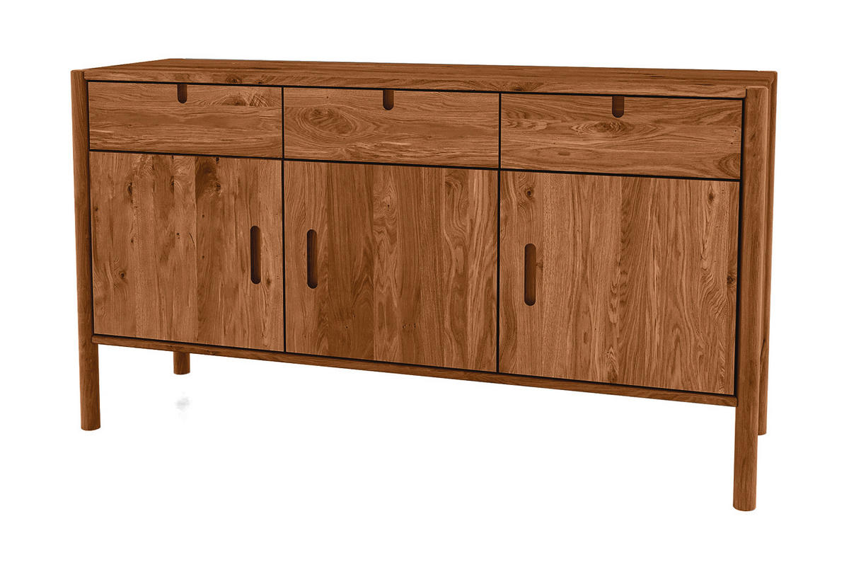 KOMMODE INA Wildeiche - Mokka, Holz (142/79/46cm) - byoak