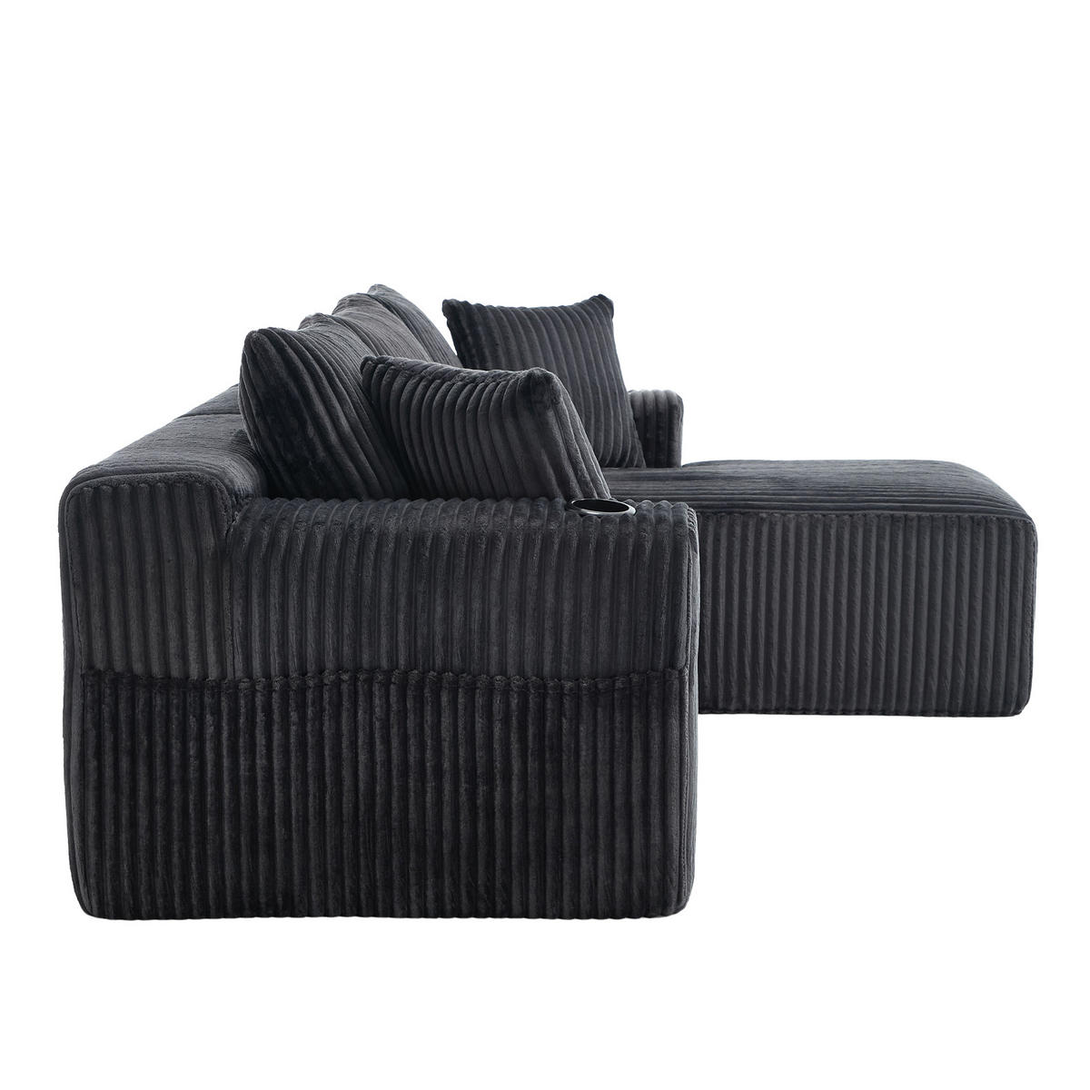 ECKSOFA DE-33671 modular mit Chaiselongue Grau - Grau, Metall (257/160cm) - ComfortXL