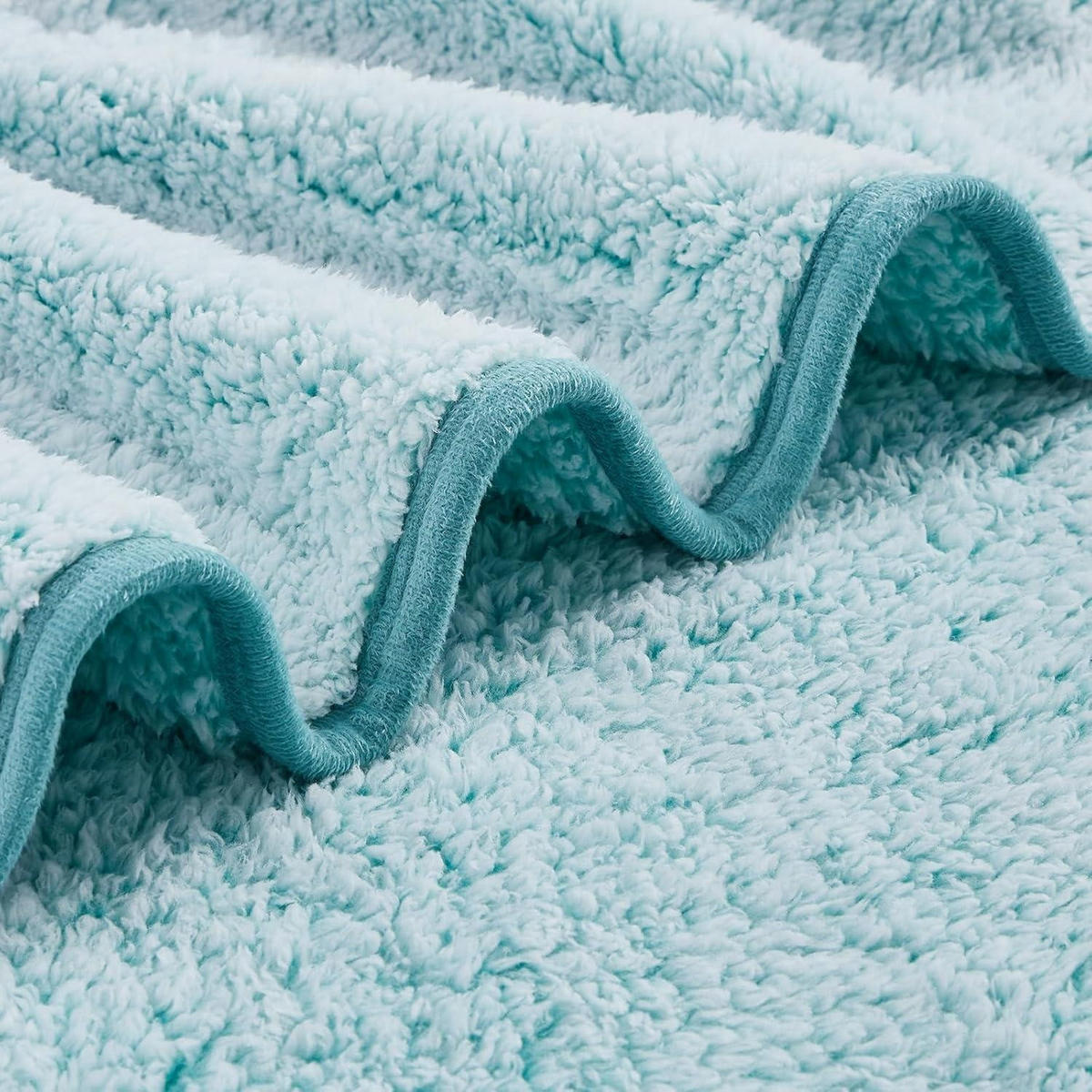 KUSCHELDECKE Sherpa 152 x 203 cm Türkisblau - Türkis, Textil (150/200cm)