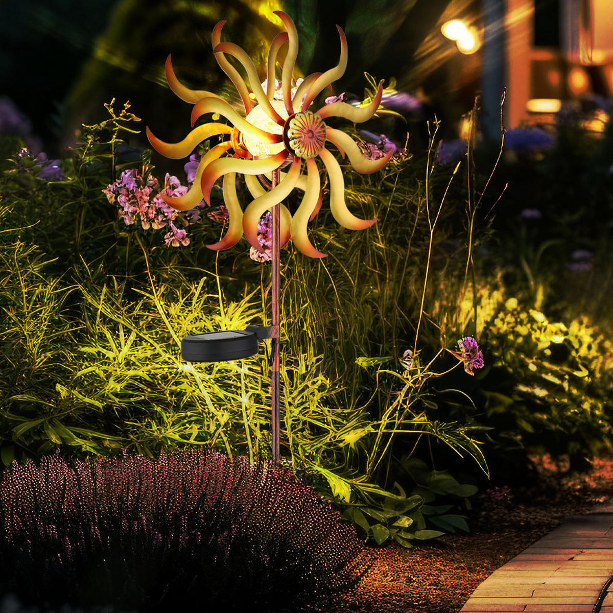 LED AUSSENLEUCHTE Metall Gold - Goldfarben, Glas (22/12/92cm) - Globo Lighting