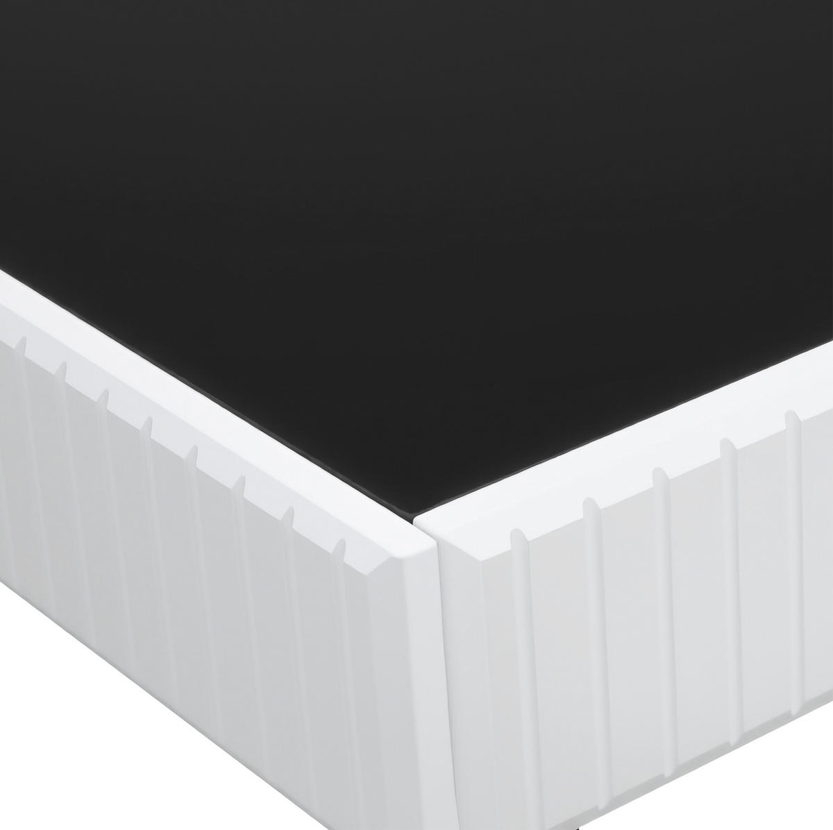 COUCHTISCH aus MDF und Spanplatte 110x50,5x41 cm Weiß-Schwarz mit hochglänzender Tischplatte - Weiß, Holzwerkstoff (110/50.5/41cm) - IVMEU