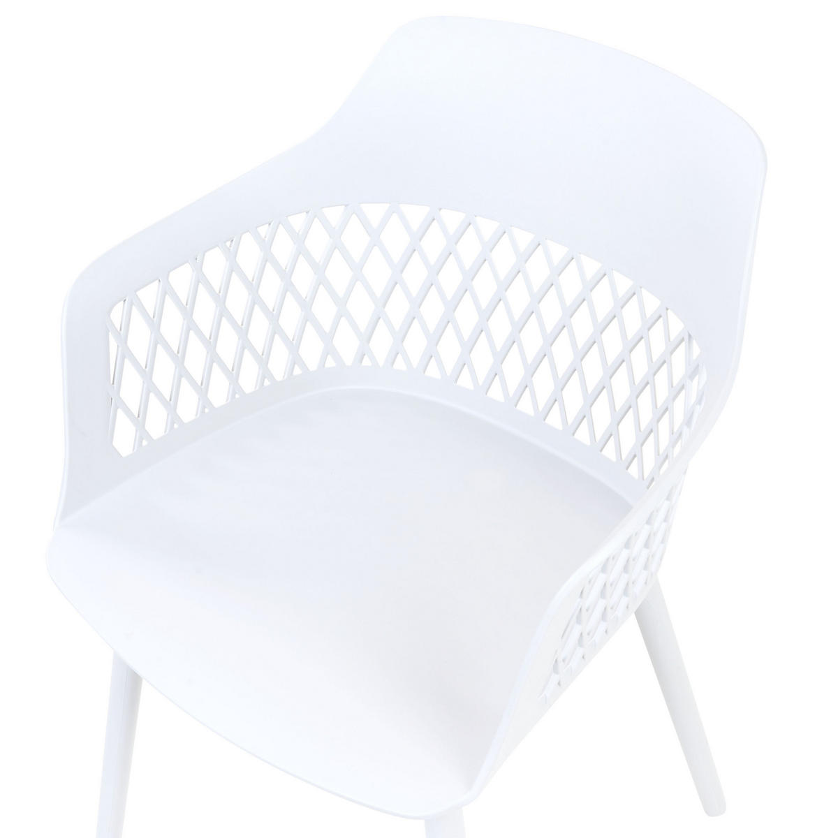 ÉTKEZŐSZÉK 2 darabos Szett Műanyag Fehér Almira - fehér, műanyag (54/84/50cm) - Beliani